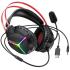 ACEFAST H16 Wired Over Ear Headphone Low Latency Gaming Earbuds with 50mm Precision Drivers, Hi‑Fi Audio Engine, RGB, 2M cable with dual interface - Black
